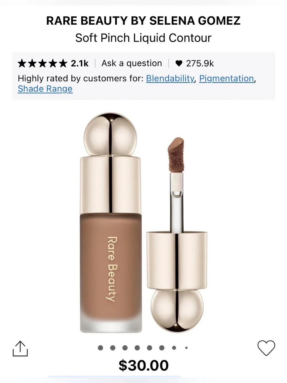 Rare Beauty Soft Pinch Liquid Contour in Solace + 2 Powder Puffs